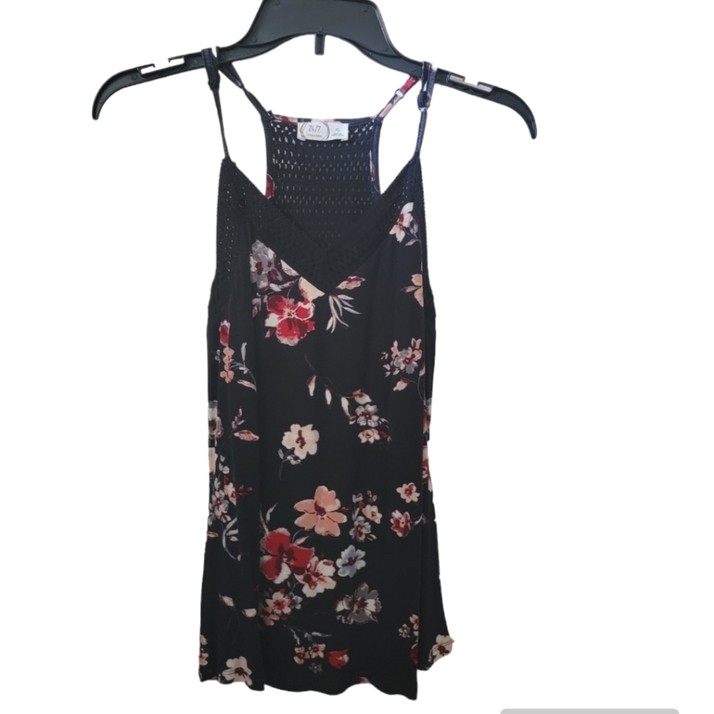 Spaghetti strap floral blouse